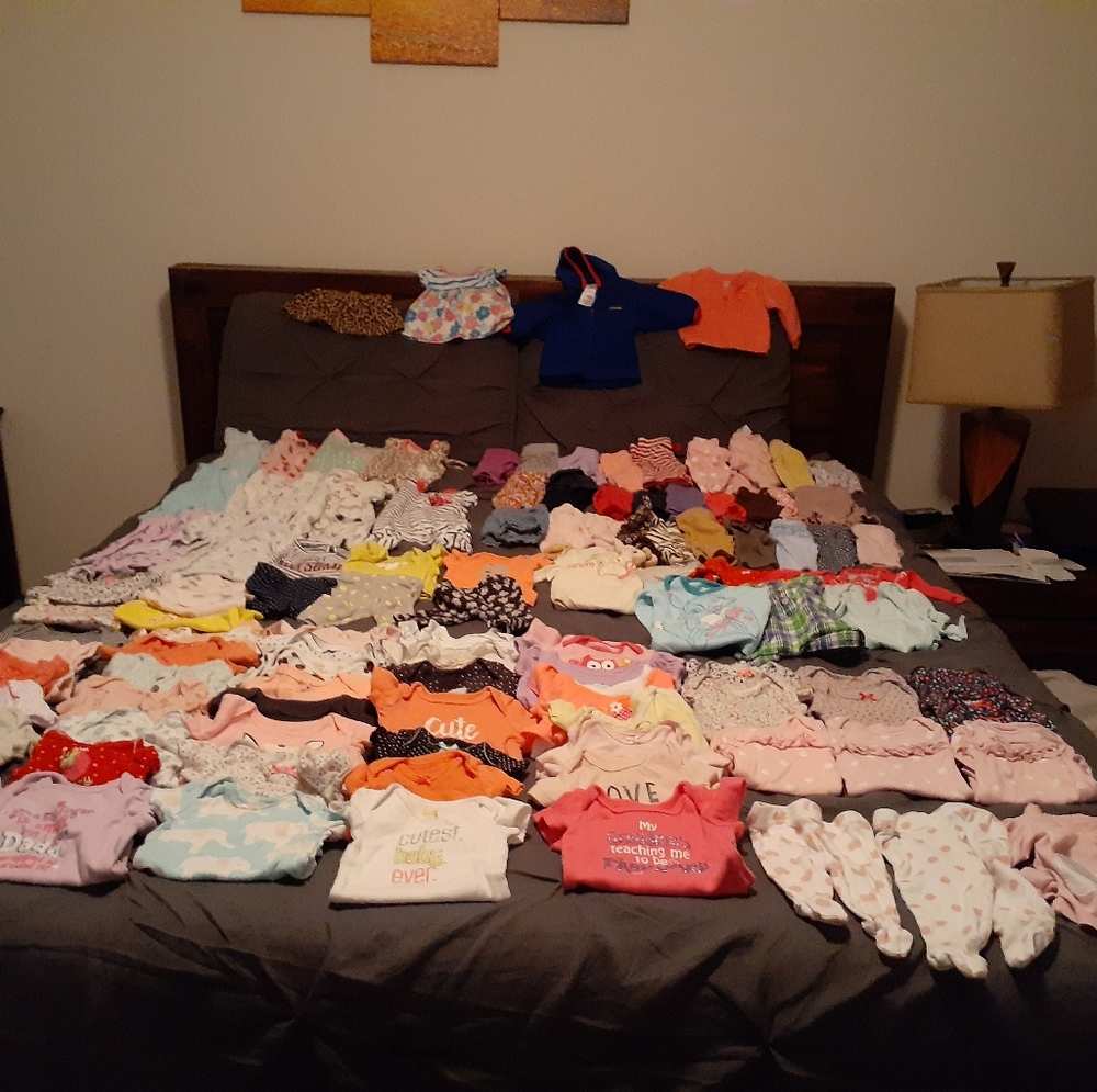 215 piece baby clothes size newborn and 0/3 month